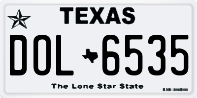 TX license plate DOL6535