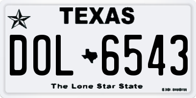 TX license plate DOL6543