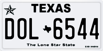 TX license plate DOL6544