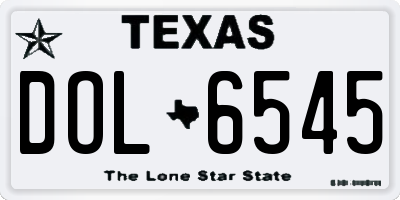 TX license plate DOL6545