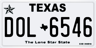 TX license plate DOL6546