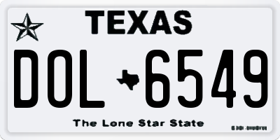 TX license plate DOL6549