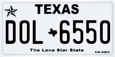 TX license plate DOL6550