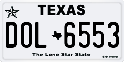 TX license plate DOL6553