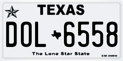 TX license plate DOL6558