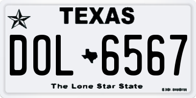 TX license plate DOL6567