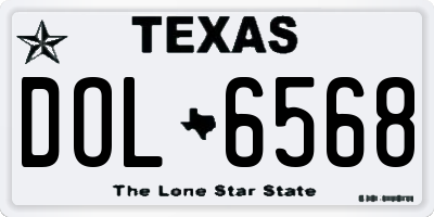 TX license plate DOL6568