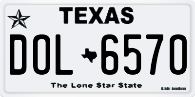 TX license plate DOL6570