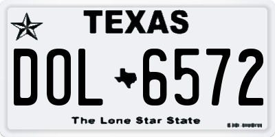 TX license plate DOL6572