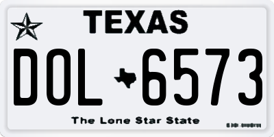 TX license plate DOL6573