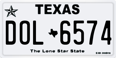 TX license plate DOL6574