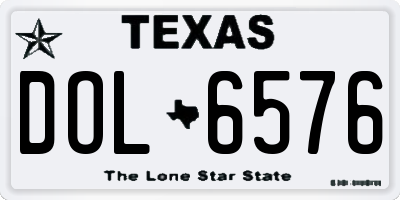 TX license plate DOL6576