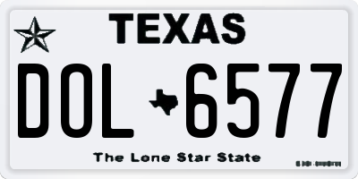 TX license plate DOL6577