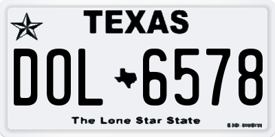 TX license plate DOL6578