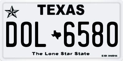 TX license plate DOL6580