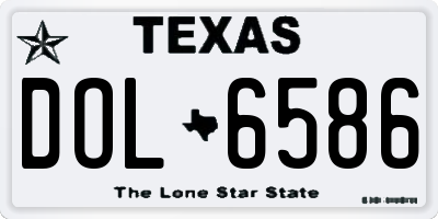 TX license plate DOL6586