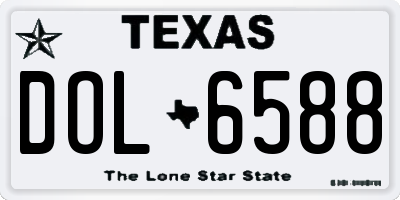 TX license plate DOL6588