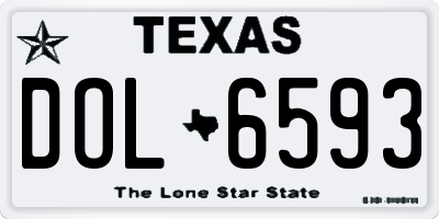 TX license plate DOL6593