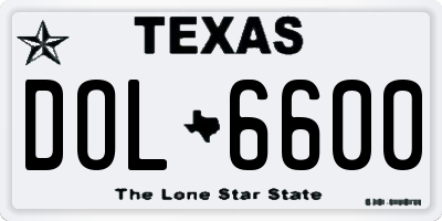 TX license plate DOL6600