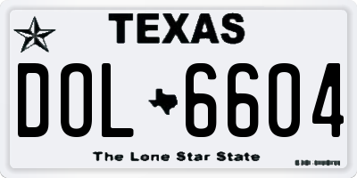 TX license plate DOL6604