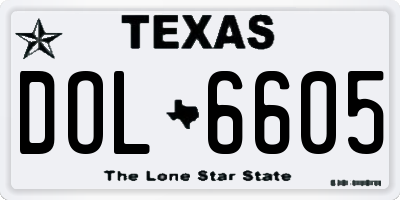 TX license plate DOL6605