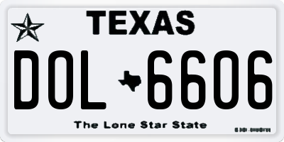 TX license plate DOL6606