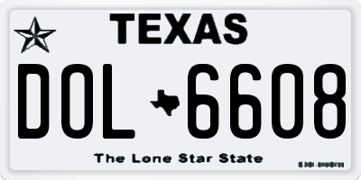 TX license plate DOL6608