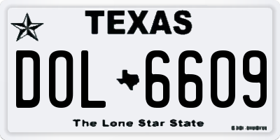 TX license plate DOL6609
