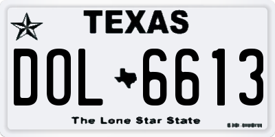 TX license plate DOL6613