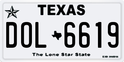TX license plate DOL6619