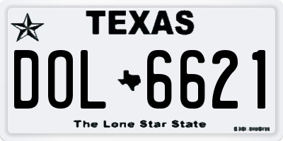 TX license plate DOL6621