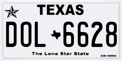 TX license plate DOL6628