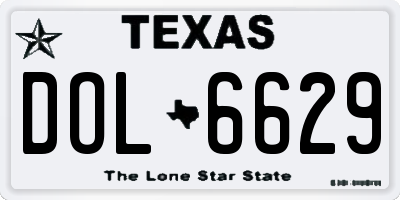 TX license plate DOL6629