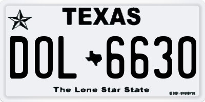 TX license plate DOL6630