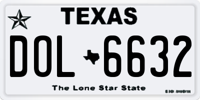 TX license plate DOL6632