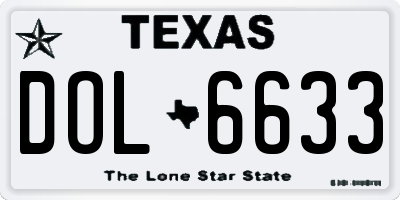 TX license plate DOL6633