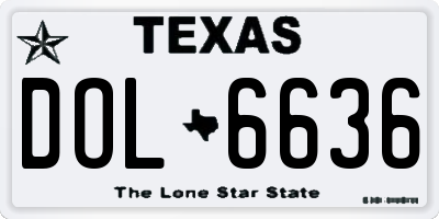 TX license plate DOL6636
