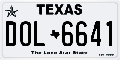 TX license plate DOL6641