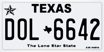 TX license plate DOL6642