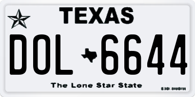 TX license plate DOL6644