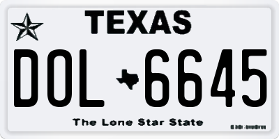 TX license plate DOL6645