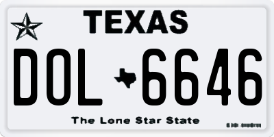 TX license plate DOL6646