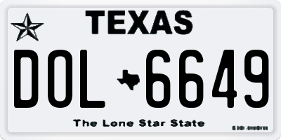 TX license plate DOL6649