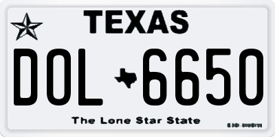 TX license plate DOL6650
