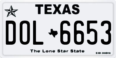 TX license plate DOL6653