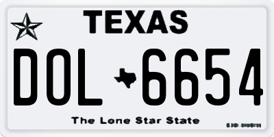 TX license plate DOL6654