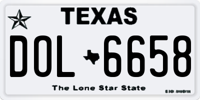 TX license plate DOL6658