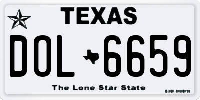 TX license plate DOL6659