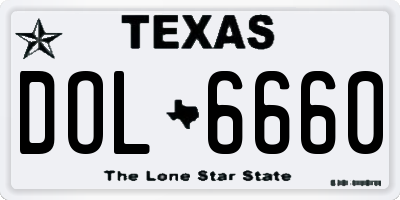 TX license plate DOL6660