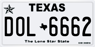 TX license plate DOL6662